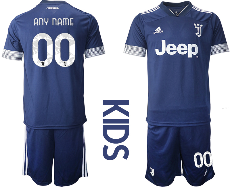 Youth 2020-2021 club Juventus away customized blue Soccer Jerseys->customized soccer jersey->Custom Jersey